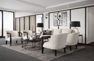 Modern Luxury Living Room Interior Design with Contemporary Furniture and Elegant Architectural Details