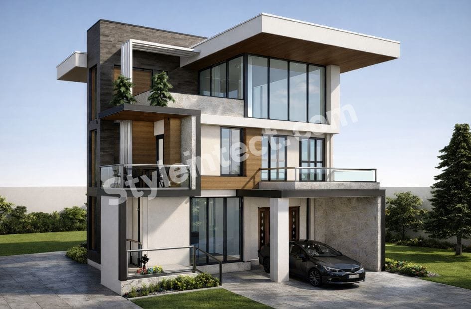 Affordable Architect Exterior Design for a Modern Three-Storey Luxury Home