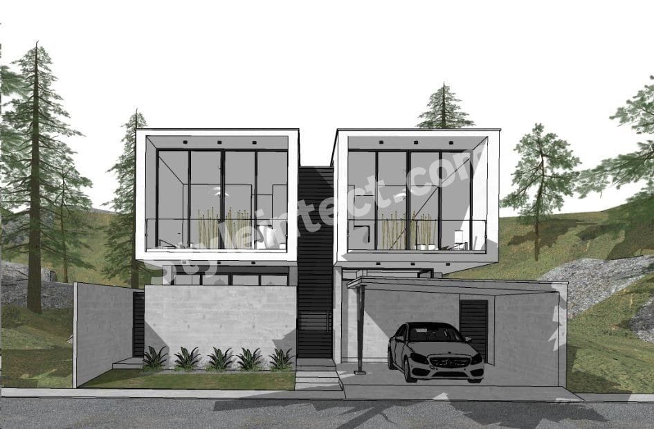 Affordable Architect Exterior Design – Nova Cube Villa | Modern Two-Storey House Exterior Design with Minimalist Luxury