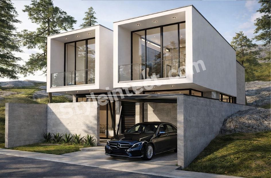 Affordable Architect Exterior Design – Nova Cube Villa | Modern Two-Storey House Exterior Design with Minimalist Luxury