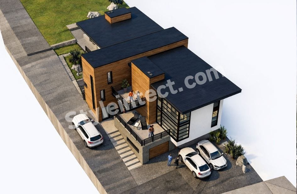 Affordable Architect Exterior Design for Horizon Crest Villa – Modern Luxury Home on a Sloping Plot