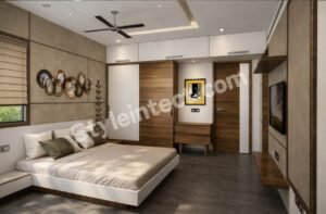 Modern Minimalist Bedroom Interior Design with Smart Storage and Elegant Wooden Finishes